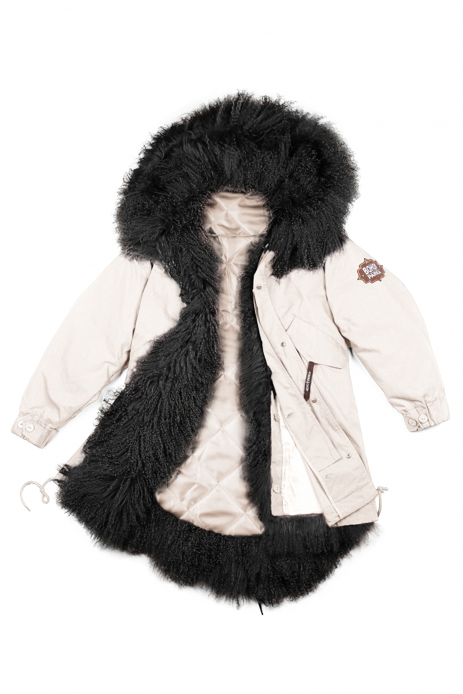 Куртка с подстежкой из утеплителя и отделкой из ламы  White